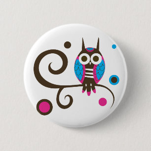 Eulen-Knopf Button