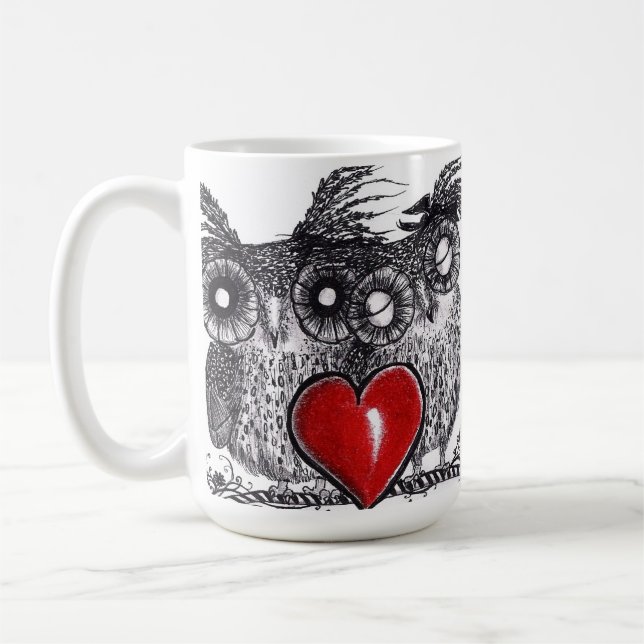 Eulen-Liebe Sie für immer Tasse (Links)