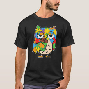 Eulen lieben Grafikdesign-Rätsel Autismus-Bewussts T-Shirt