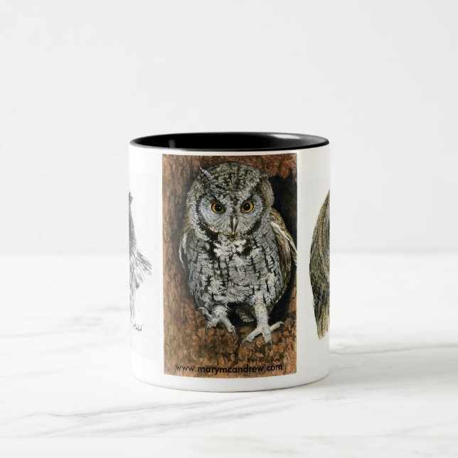 Eulen-Liebhaber-Tasse Zweifarbige Tasse (Mittel)