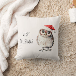 Eulen-Santa-Hut-Weihnachten Kissen