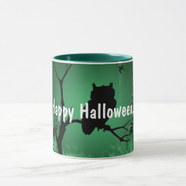 Eulen-Silhouette Halloween Tasse