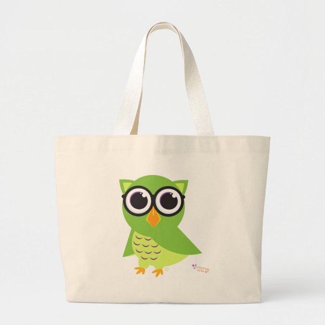 Eulen-Strand-Tasche Jumbo Stoffbeutel (Vorne)