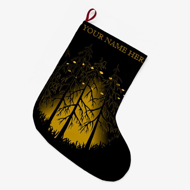 Eulen-Strumpf UFO-WeihnachtsStrumpf-Gewohnheit UFO Großer Weihnachtsstrumpf (Vorderansicht (hängend))