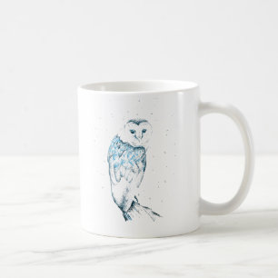 Eulen-Tasse, aquamarine Schleiereule-Tasse Kaffeetasse