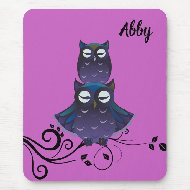 Eulen-Thema  Mousepad (Vorne)