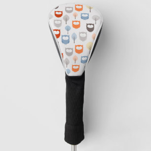 Eulen und Blätter Golf Headcover