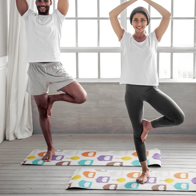 Eulen und Blätter Yogamatte (Von Creator hochgeladen)