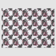 Eulen und Blume auf der White Decoupage