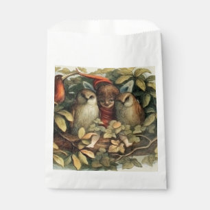 Eulen und Elfen Feen Naturillustration Geschenktütchen