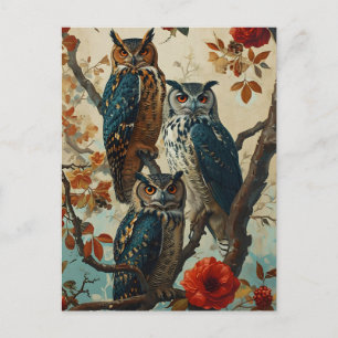 Eulen Vintage Postkarte