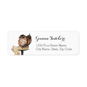 Eulen-Vögelniedliche Watercolor-Illustration