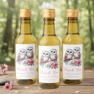Eulen-Wald-Boho-Landhaus-Dankeschön-Landhochzeit Weinetikett