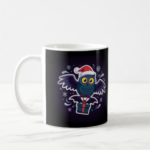Eulen-Weihnachtsmann liefert ein Geschenk Tasse