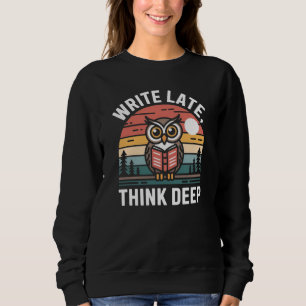 Eulenbuch Mond Vintage Sonnenuntergang Sweatshirt