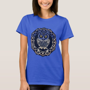 Eulendesign mit geometrischen Mustern T-Shirt
