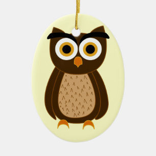 Eulenillustration mit Charme Keramikornament