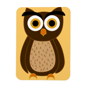 Eulenillustration mit Charme Magnet