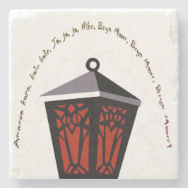 Eulenlaternen-Steinuntersetzer - Rot Steinuntersetzer