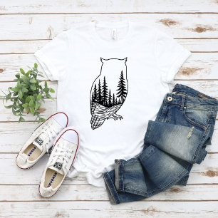 Eulensilhouette mit Waldszene T-Shirt