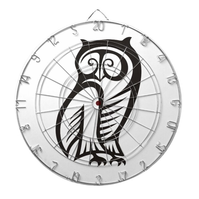 Eulensymbol Schwarz Dartscheibe (vorne)