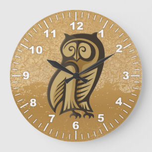 Eulensymbolfarbe Große Wanduhr