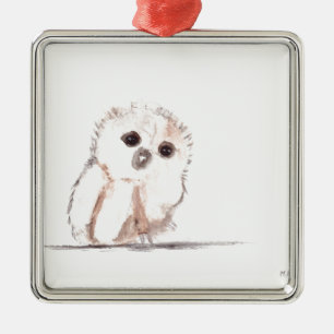 Eulenvogel Silbernes Ornament