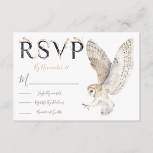 Eulenwasserfarbe Hochzeitskarten UAWG RSVP Karte