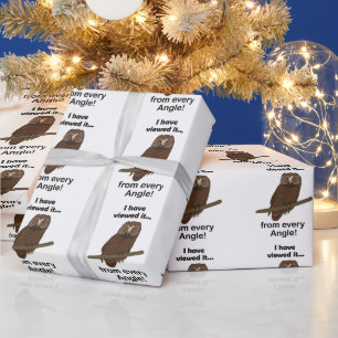 Eulenzitat: Ich habe es von jedem Winkel aus betra Geschenkpapier