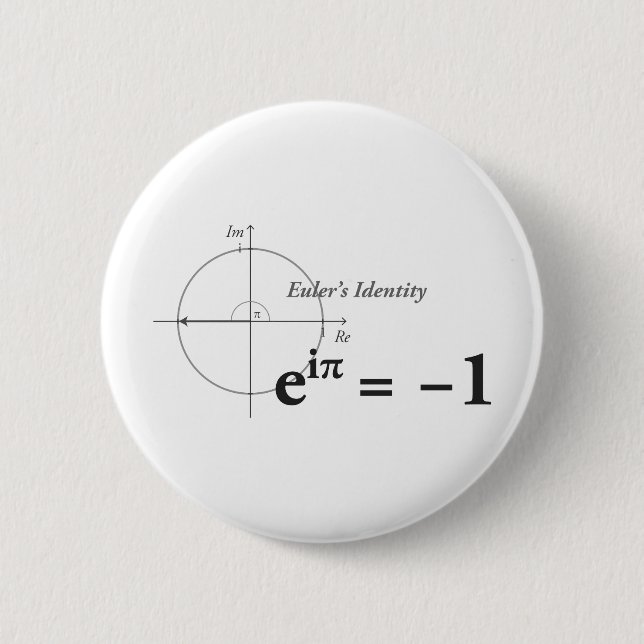Eulers Identitäts-Mathe-Formel Button (Vorderseite)
