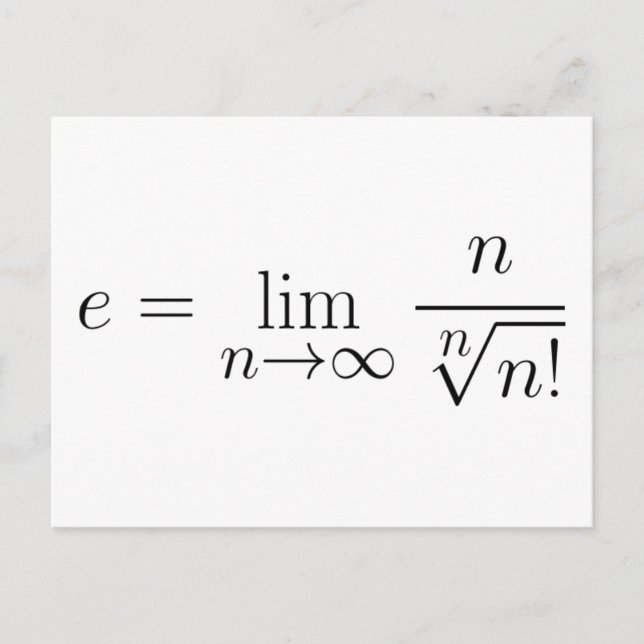 Eulers Konstante nach Stirling-Gleichung Postkarte (Vorderseite)