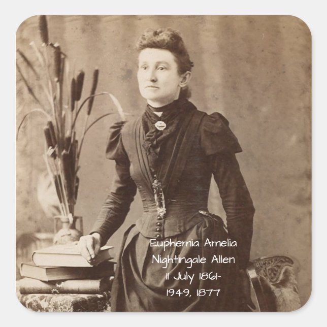 Euphemia Amelia Nightingale Allen Quadratischer Aufkleber (Vorderseite)