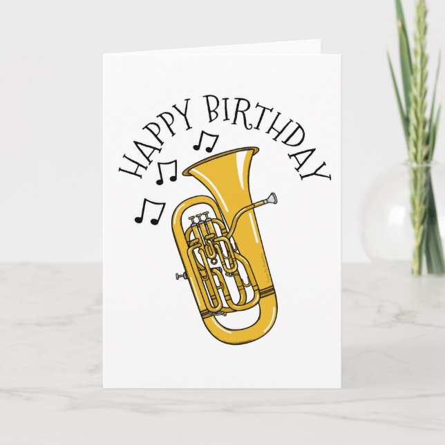 Euphonium Birthday Card Blasmusiker Dankeskarte (Vorderseite)