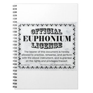 Euphonium-Lizenz Notizblock