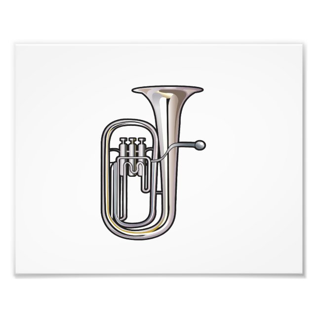 Euphonium-Messinginstrument Musik realistisch.pnng Fotodruck (Vorne)