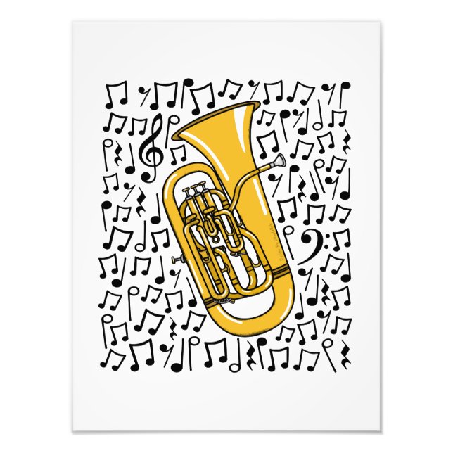Euphonium Musical Notes Brass Musician Fotodruck (Vorne)