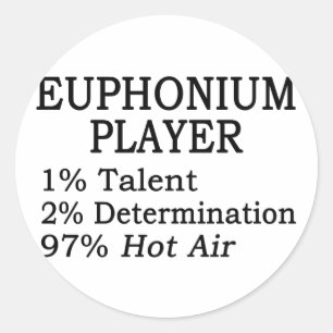 Euphonium-Spieler-Heißluft Runder Aufkleber