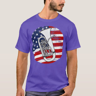 Euphonium USA Flag Euphoniumist Brass Musician 4 T-Shirt