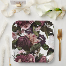 Euphoria Black Floral Wedding Paper Tellers