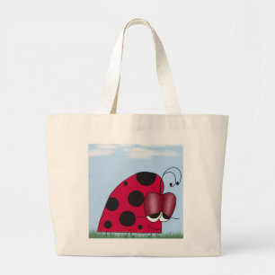 Euphorische Ladybug-Illustration Jumbo Stoffbeutel