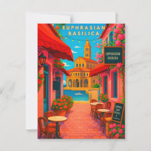 Euphrasische Basilika Poreč Kroatien Vintage Reise Postkarte