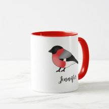 Eurasian Bullfinch Niedlich Cartoon Bird & Individ