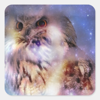 Eurasian Eagle-owl-Aufkleber Quadratischer Aufkleber
