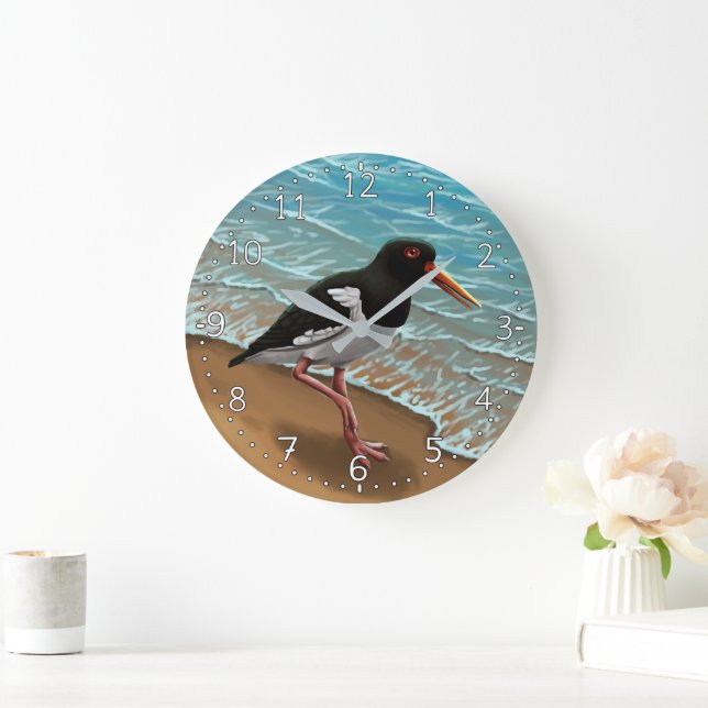 Eurasian Oystercatcher clock Große Wanduhr (Zuhause)