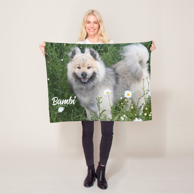Eurasier Adorable Pet Hund Foto Stallion Sherpa Fleecedecke (Beispiel)