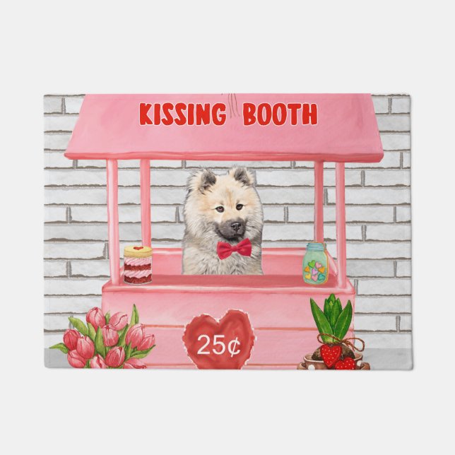 Eurasier Dog Valentine's Day Kissing Booth Fußmatte (Vorderseite)