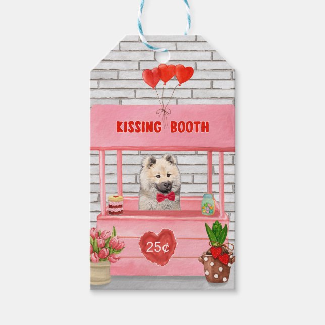 Eurasier Dog Valentine's Day Kissing Booth Geschenkanhänger (Vorderseite)
