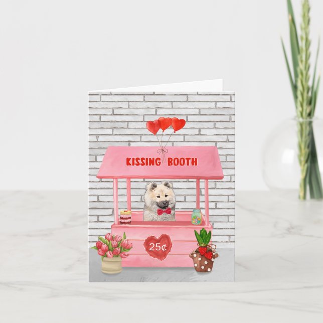 Eurasier Dog Valentine's Day Kissing Booth Karte (Vorderseite)