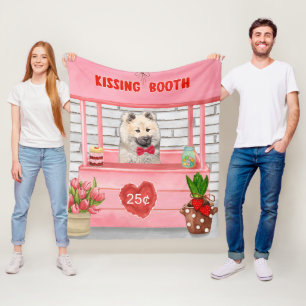Eurasier-Hund Valentinstag Küssstand Fleecedecke