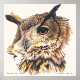 Eurasische Adler Owl Ornithological Fine Art Poste Poster